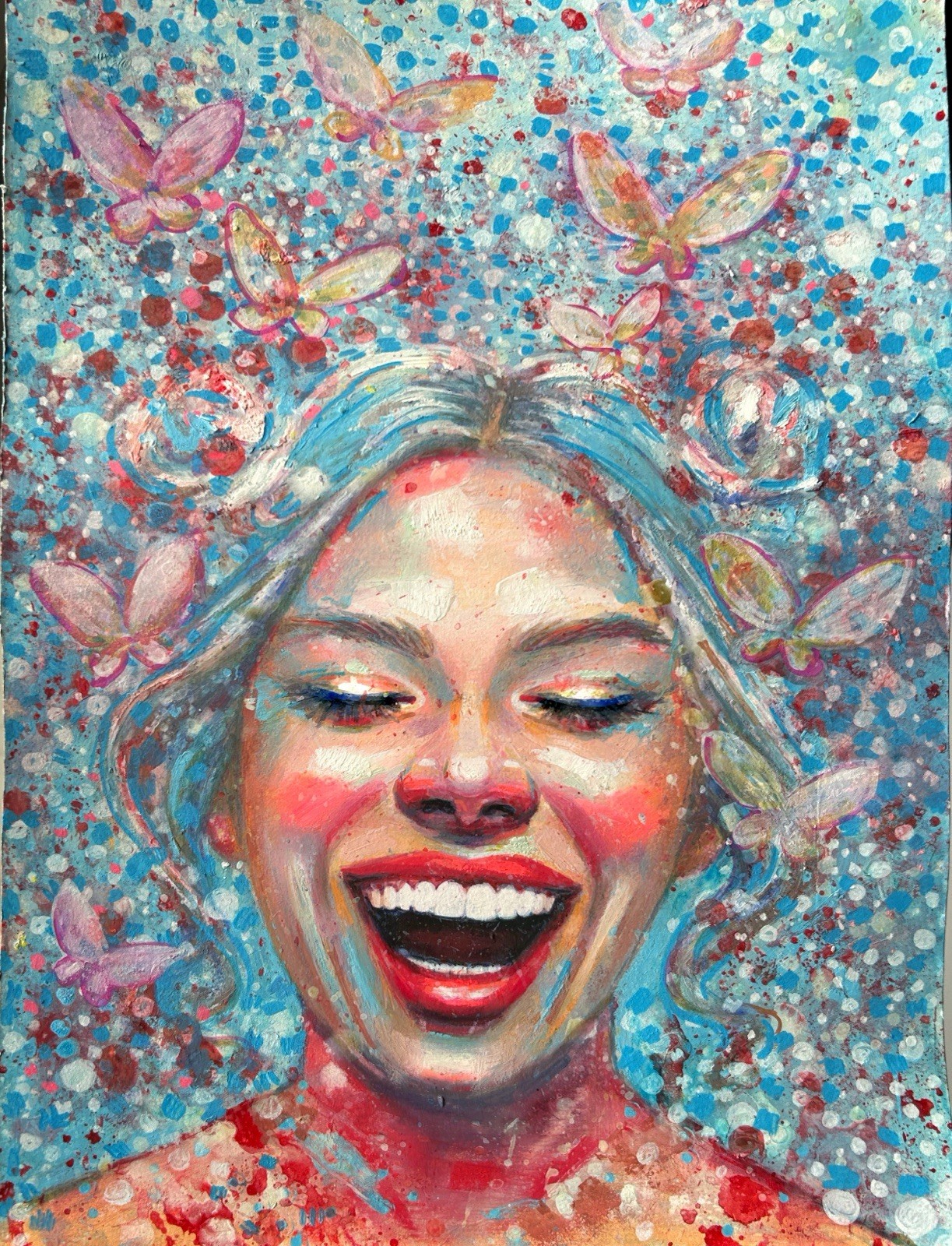ORIGINAL Portrait Oil Picture Painting Woman Abstract Painting Art Modern HAND PAINTED