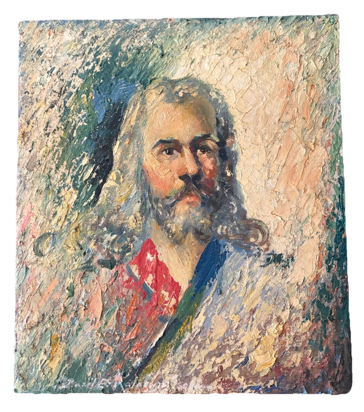 Vintage Signed Painting Basil E. Kalashnikov Original Portrait Of A Man 25” X 22