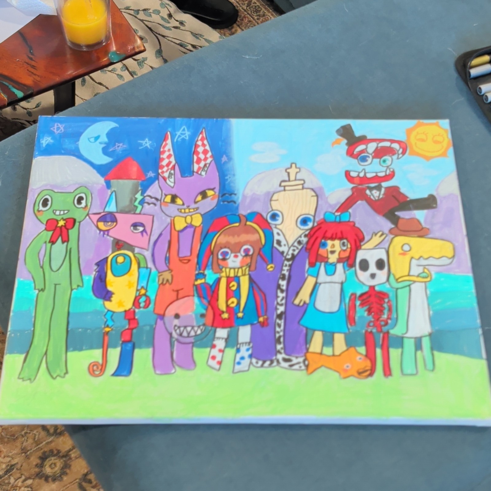 Hand-Painted Amazing Digital Circas, Unframed Single Piece